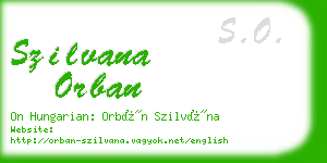 szilvana orban business card